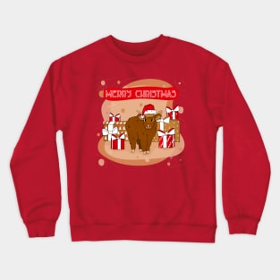 Highland cow and Merry Christmas wishes Crewneck Sweatshirt